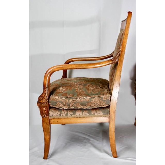 Pair of French Directoire Style Walnut Armchairs, Mid-20th Century For Sale In New York - Image 6 of 10