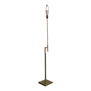 Mid Century Modern Brass Adjustable Floor Lamp For Sale