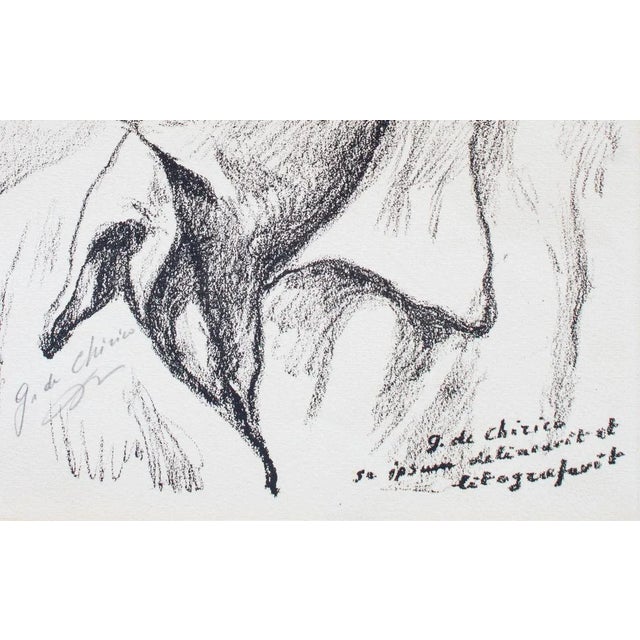 In the bottom right it is written: ''G. de Chirico se ipsum delineavit et lidografavit''. Printed by Giorgio Upiglio,...