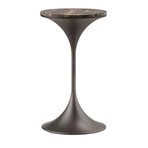 Daperly Tall Emperador Dark Brule Side Table by P. Rizzatto