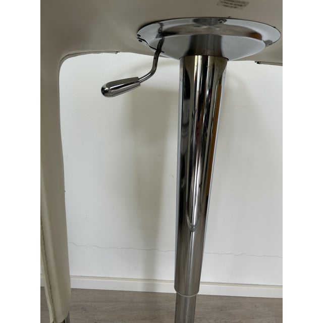 Industrial Vintage Italian Leather Bar Stool, 1980s For Sale - Image 3 of 12
