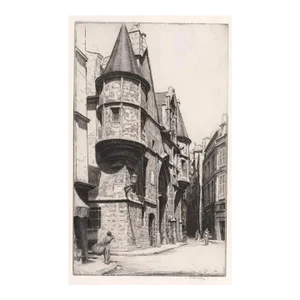 1915 Otto Schneider Hotel De Sens Etching