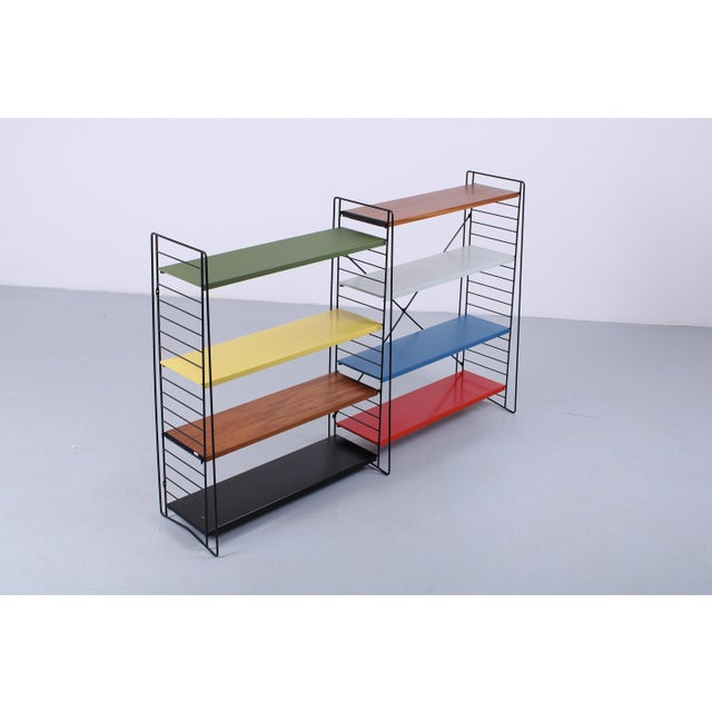 Modular Colored Metal Floor Rack by A.D. Dekker for Tomado, 1950s For Sale - Image 12 of 18