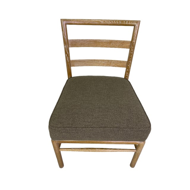 Mid 20th Century Set of 6 Danish Modern Cerused Oak Dining Chairs, Reupholstered For Sale In Los Angeles - Image 6 of 14