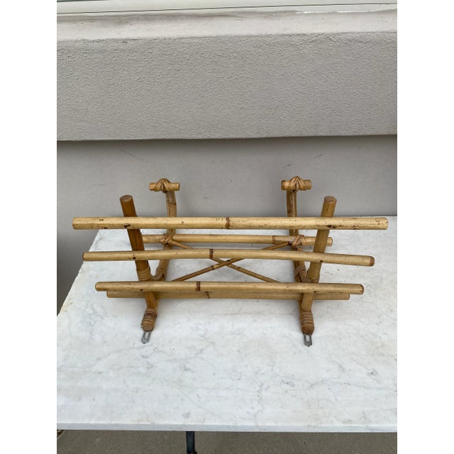 Mid-Century Modern C.1950 French Rattan Coat Rack Louis Sognot For Sale - Image 3 of 6