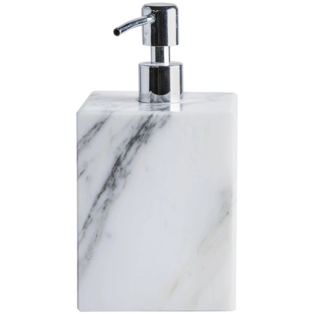 Not Yet Made - Made To Order Square Soap Dispenser in White Carrara Marble For Sale - Image 5 of 5