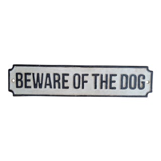 Cast Iron "Beware of the Dog" Sign For Sale