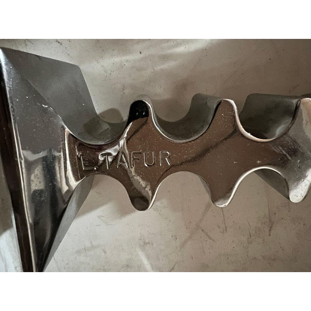 Mid 20th Century Edgar Tafur, Latin American Abstract Geometric Chrome Bronze Architectural Sculpture E. Tafur For Sale - Image 5 of 12