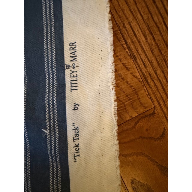 Traditional Titley and Marr Tick Tack Cotton Fabric Indigo 1 6/8 Yards For Sale - Image 3 of 5