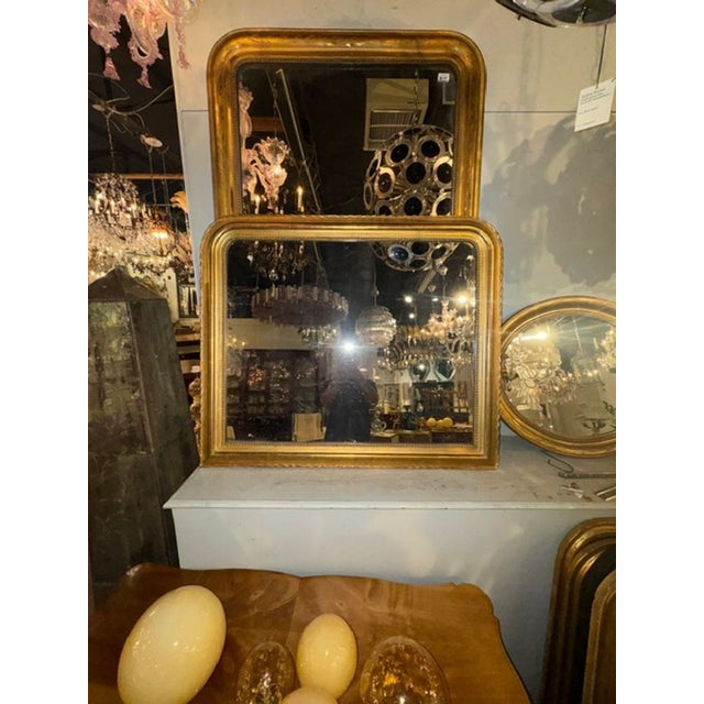 Traditional 19th C. French Louis Philippe Giltwood Mirror in Rare Wide Scale For Sale - Image 3 of 7
