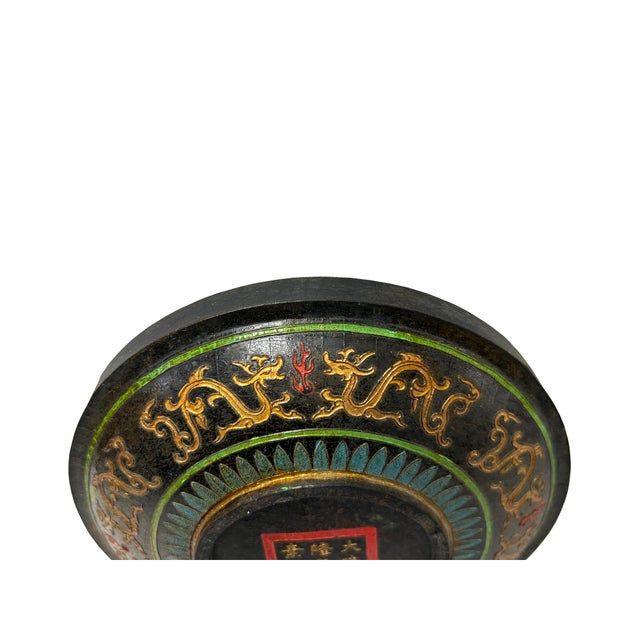Chinese Round Shape Double Dragons Collectible Ink Pad Display Art For Sale In San Francisco - Image 6 of 6