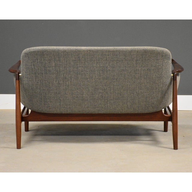 1950s Finn Juhl Nv-53 Teak Loveseat Sofa Settee For Sale In Boston - Image 6 of 15