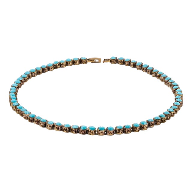 Turquoise Tennis Mystic Necklace For Sale