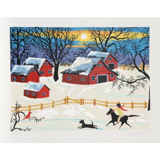 Kay Ameche, Five Penna Barns, Serigraph For Sale
