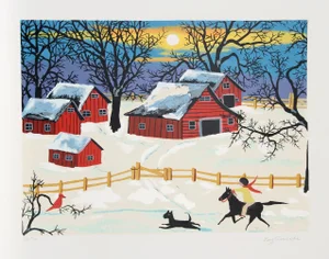 Kay Ameche, Five Penna Barns, Serigraph
