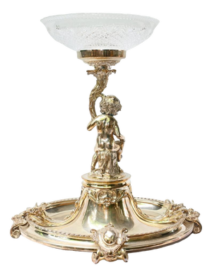 Silver Plate Cherub Tazzas Centrepieces from Christofle, Set of 2