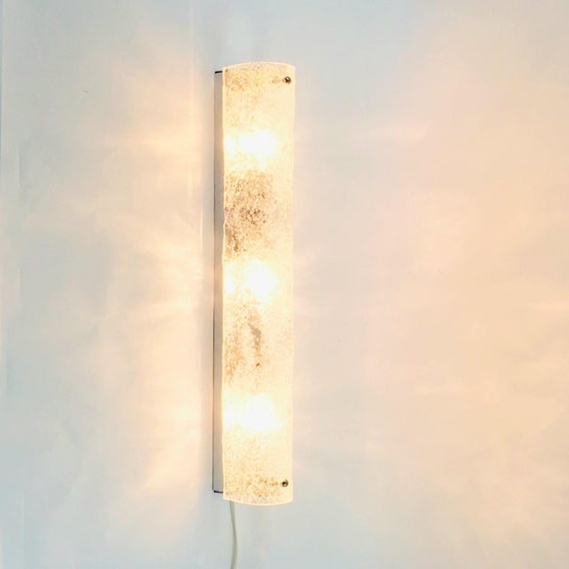 Mid-Century Tubular Murano Glass Wall Light from Hillebrand, Germany, 1970s For Sale - Image 6 of 13
