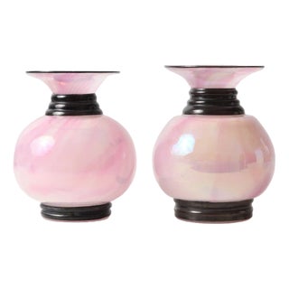 Spatter Glass Vases from Jean Beck, 1920s, Set of 2 For Sale