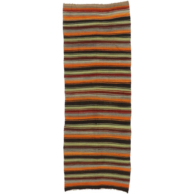 Vintage Turkish Striped Kilim Rug - 04'07 X 12'09 For Sale - Image 10 of 10