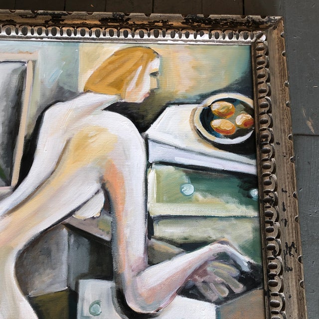 Original Stewart Ross Female Nude Interior Painting For Sale - Image 4 of 6