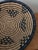 African African Hand-Made Round Basket, 10.5 In. Diameter, Natural and Black For Sale - Image 3 of 6