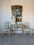 Elegant vintage French Provincial / Gustavian style writing desk featuring a distressed cream painted finish with soft...