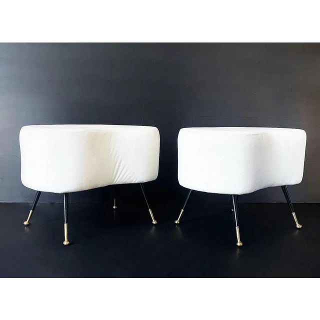 Vintage Pouf with Brass Details, 1970s For Sale - Image 6 of 6