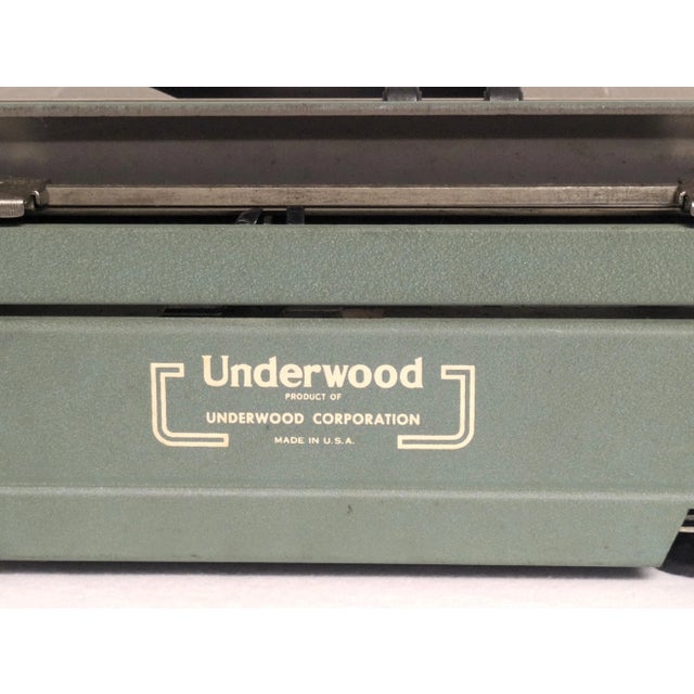 Mid-Century Jewell Underwood Typewriter in Green For Sale - Image 11 of 12