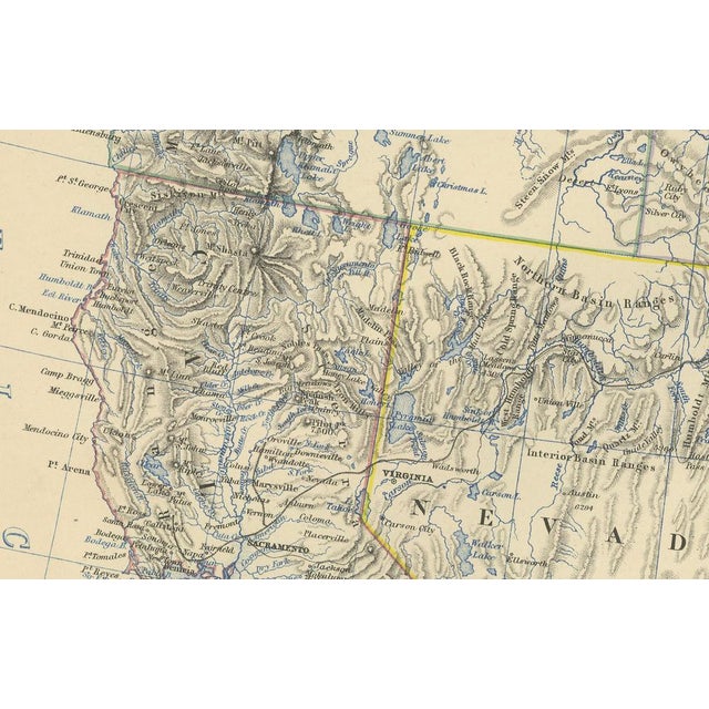 Map of Western United States Detailed Atlas by Keith Johnston, 1874 For Sale - Image 3 of 10