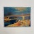 This expressive mid-century modern oil painting depicts a dynamic industrial bridge construction scene, executed in Europe...
