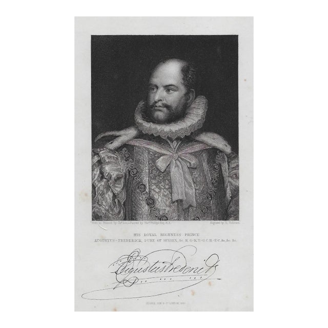 1831 Duke of Sussex Portrait Engraving For Sale