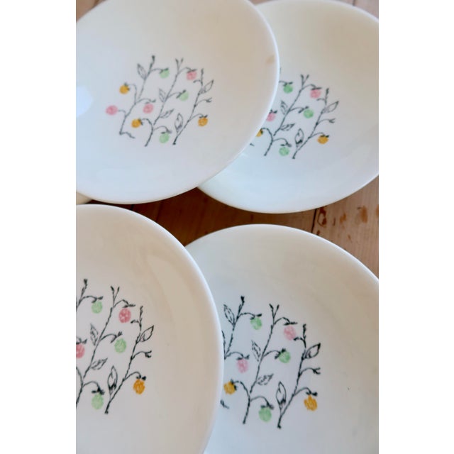 Gien Vintage Earthenware Soup Plates with Marie-Claire Pattern by Gien, 1940s, Set of 6 For Sale - Image 4 of 9