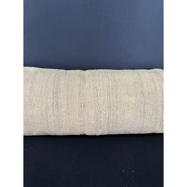 Contemporary Turkish Hemp Pillow Cushion Natural Beige Cushion Cover 12"x46" For Sale - Image 3 of 4