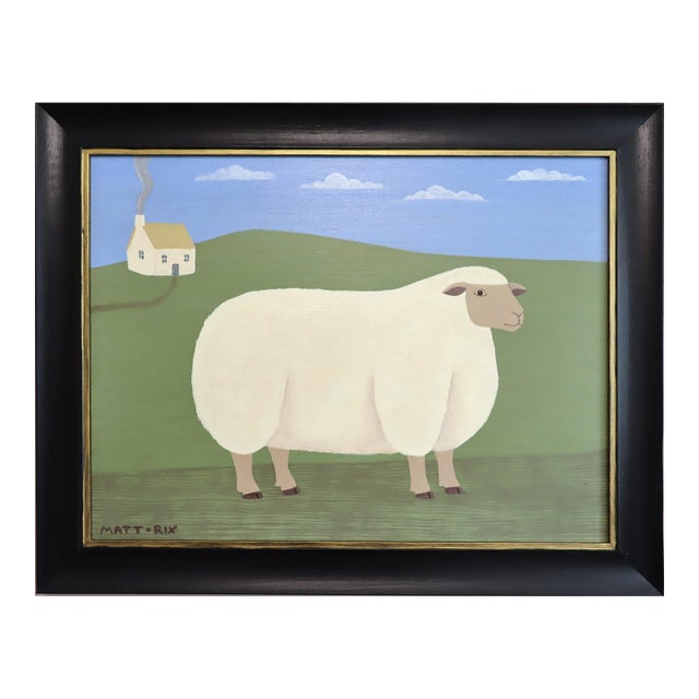 Contemporary 'Mary' Original Naïve Style Animal Oil Painting by British Artist Matt Rix, Framed For Sale