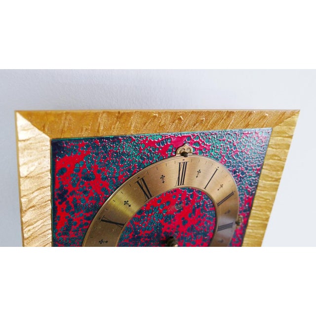Atlanta Exclusive Wall Clock in Enamel & Gold Plating from Hermle, Germany, 1970s For Sale - Image 12 of 14