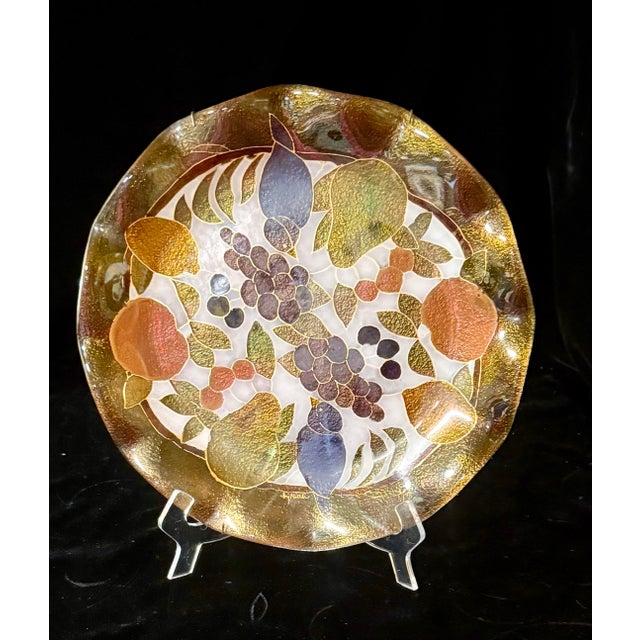 Mid 20th Century Fused Art Glass Decorative Plate For Sale - Image 12 of 12