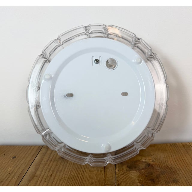 White Vintage Glass Wall Light, 1970s For Sale - Image 8 of 17
