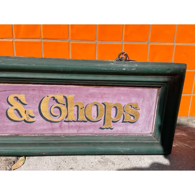 1960s Double Sided Steaks and Chops Sign Circa 1960s For Sale - Image 5 of 5