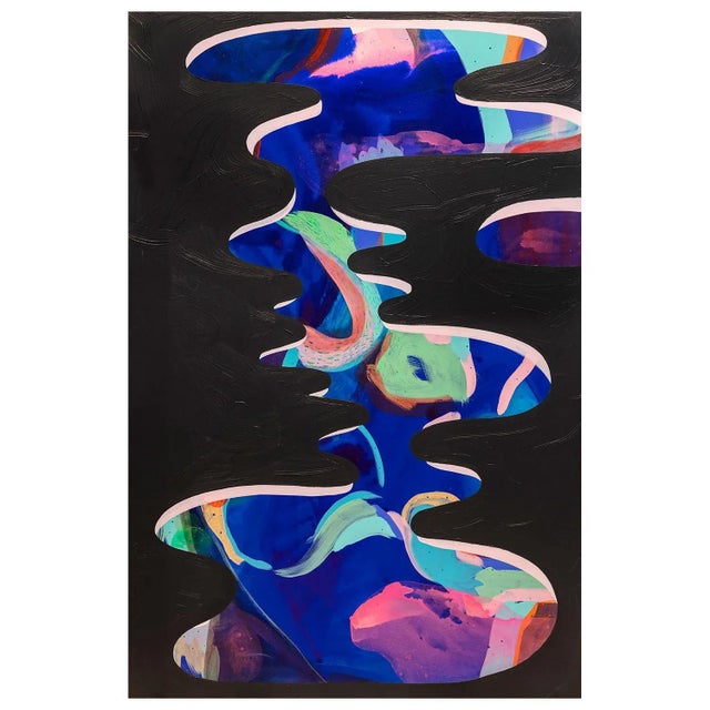 Black "Turtle's Landscape 1" Large Abstract Contemporary Biomorphic Landscape Painting 2018 For Sale - Image 8 of 8