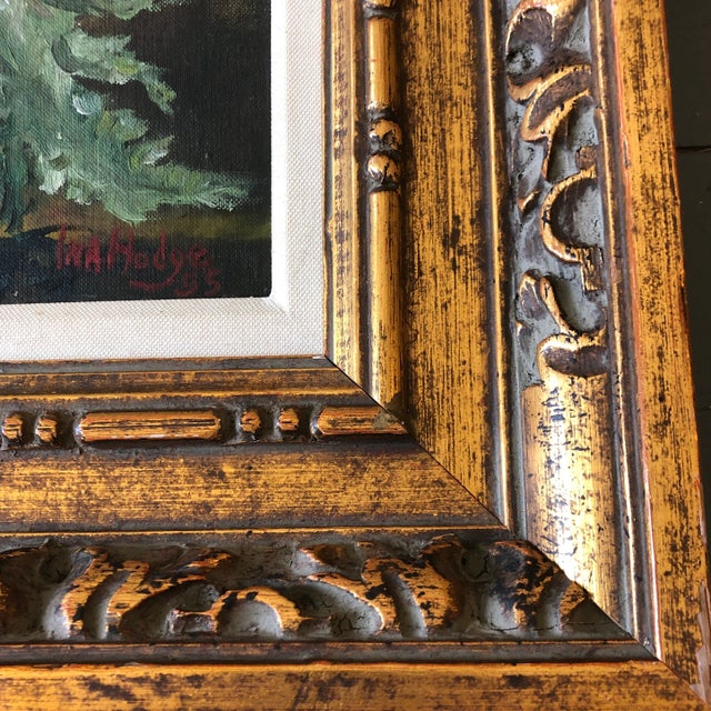 Vintage Original Still Life Painting With Poppies Signed 1950’s Vintage Frame For Sale - Image 4 of 7