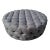 Gray Tufted Round Ottoman/Coffee Table For Sale