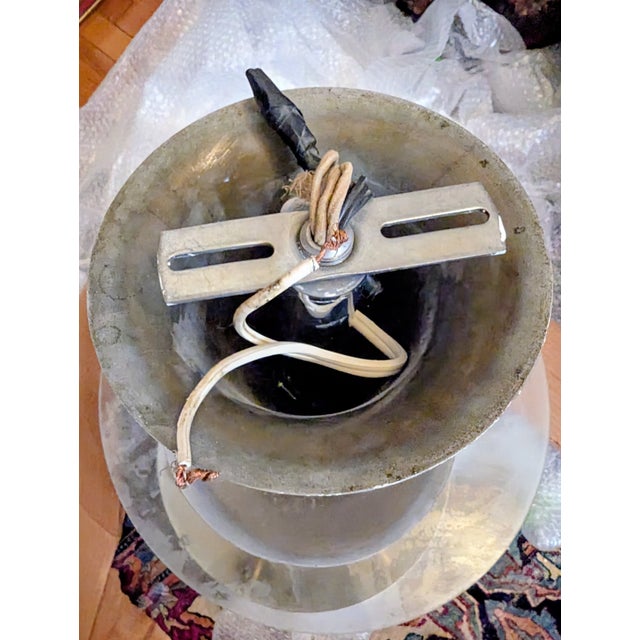 Metal 1930's French Art Deco Chandelier Attributed to Artelier Petitot For Sale - Image 7 of 10