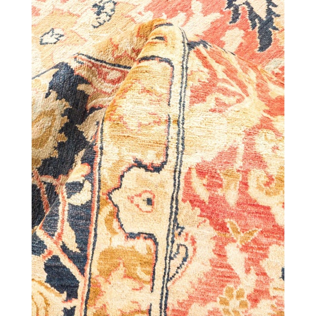 Textile Vintage Moroccan Hand Knotted Wool Area Rug, Orange - 8'1" X 9'8" For Sale - Image 7 of 9