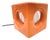 Space Age Cube-Shaped Orange Ceramic Table Lamp, 1970s For Sale