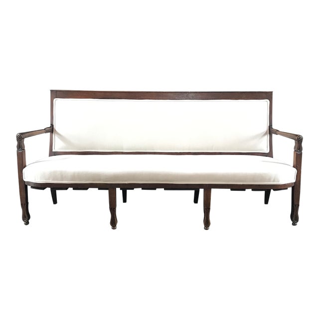 French Empire Walnut Sofa Bench Settee With Tulips Chairish