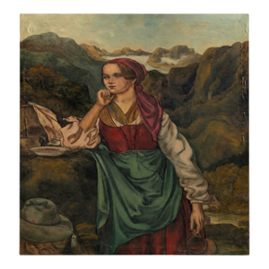 Genre Scene of Lady, Munich School, Oil on Canvas, Late 19th Century