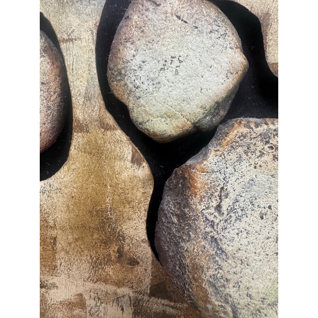 Vintage Organic Painted Wall Sculpture With Emerging Rocks For Sale - Image 9 of 12