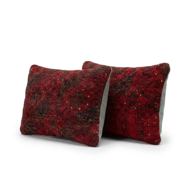 This beautiful 15'' x 24'' pillow cover set was made from authentic Turkish rug pieces. Bright colors of wool adorn the...