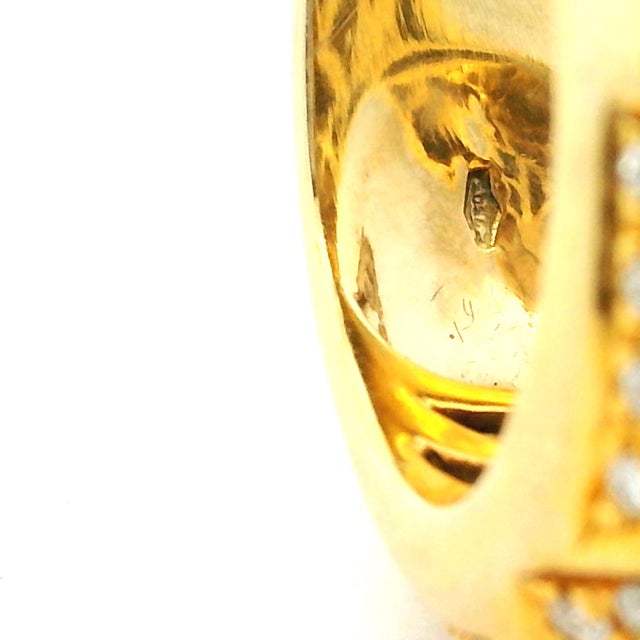 Vintage Italian 18k Gold Pavé Diamond Dome Ring, 1.75 Carats, Size 6 For Sale - Image 9 of 9