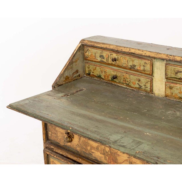 Venetian Chinoiserie Painted Secretaire For Sale - Image 9 of 14